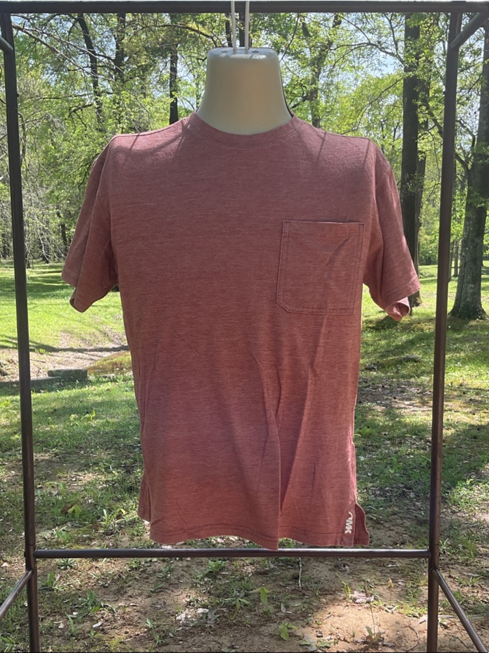 Mountain Khakis Men's Heathered Rust Short Sleeve Pocket Tee